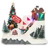 Avilia - Villaggio di Natale Glimmerpine Animato con Pista da Sci in Movimento, Luci LED Calde e Musica Natalizia, Decorazione Dipinta a Mano per Casa o Regalo Festivo Unico