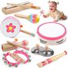 Aliex Strumenti musicali per bambini - Baby Montessori giocattoli in legno per bambini da 1 a 3 anni, strumenti a percussione per bambini in età prescolare, Natale e regalo di compleanno