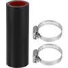 Motoforti Tubo In Silicone 1 Set Per Raffreddamento 25mm ID 100mm | Nero Rosso, 0 Gradi, 2 Pz Morsetti, 5mm Spessore, -60°C A 300°C, 1Mpa, Per Olio Motore, Freni, Antigelo, Aria Calda/Fredda