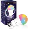 Enshine Lampadina intelligente a baionetta, 15 W (100 W), WiFi B22, cambia colore e sintonizzabile, colore bianco, compatibile con Alexa e Google Home, 1500 lumen, telecomando tramite app, nessun hub
