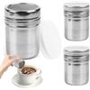 Spargitore per cacao per cappuccino, spargicacao in acciaio inox, con 16 stencil per cappuccino, spargicacao per cioccolata calda, pane, zucchero a velo