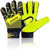 TIGEAR Guanti da portiere junior con protezione in lattice super grip e palmo, progettati per giovani portieri unisex (giallo, grande - 7)