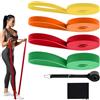 Aurobest 4 Elastici Palestra con Ancoraggio Porta & Borsa Trasporto, Set Elastico Resistenza Fitness per Uomo e Donna, Bande Resistance Trazioni, Fasce Elastiche per Allenamento,Stretching, Maniglia,Yoga,Forza