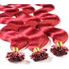Hair2Heart 25 x 0.5g Extension Capelli Veri Cheratina - 60cm, Colore #Rosso, ondulato