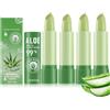 Virecose 4 Pezzi Aloe Vera Rossetto che Cambia Colore, Balsamo per Labbra con Cambio di Colore Della, Rossetto Cambiamento di Temperatura, Set per il Trucco Delle Labbra Idratante
