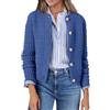 Zeagoo Cardigan da donna a maniche lunghe, girocollo, bottoni, giacca aperta sul davanti, elegante cardigan da donna, A-blu scuro., S