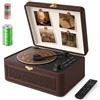 Kegaudio Lettore CD Portable hifi Bluetooth: Kegaudio Lettori CD con Altoparlante radio e telecomando supporto Riproduzione USB/AUX Presa per cuffie PU Marrone