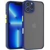 Mixroom - Cover Custodia per Apple iPhone 16 Pro Max Bumper Opaco Protezione Fotocamera con Retro Semitrasparente Bordo Morbido in TPU Colore BLU