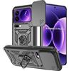 Yutwo Cover per Xiaomi 17 Pro Max 5G, Custodia per Xiaomi 17 Pro Max 5G Antiurto Scorrevole Protezione Fotocamera Custodia con 360°Rotante Anello Supporto Cover, Nero