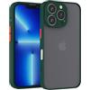 Mixroom - Cover Custodia per Apple iPhone 16 Pro Bumper Opaco Protezione Fotocamera con Retro Semitrasparente Bordo Morbido in TPU Colore VERDE FOGLIA