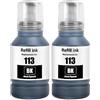 SHUOLEI 113 pigmento Inchiostro Compatibile con Epson 113 Flaconi di Inchiostro Multipack per ET-5150 ET5150 ET-5170 ET-16650 ET-16600 ET-16150 ET-15000 ET-5100 ET-5160 ET-5800 Pro ET-5850 (Nero×2)