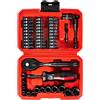 LLNDEI Set di 48 mini chiavi a cricchetto da 1/4, chiavi a bussola metriche poco profonde (4-14 mm) a 6 punte, con mini chiave a cricchetto a 72 denti, set di punte per cacciavite, giunti universali