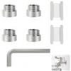 FENGJIAHUI 4 Pezzi Prolunga per Rubinetto da 1/2, Prolunga Doccia Tubo di Estensione del Rubinetto con Filettatura Esterna (Acciaio inossidabile, 1/2 pollici x 10 mm(4PCS) + Chiave esagonale)