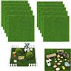 DIYCUT 10 Pezzi Miniatura Prato Sintetico 15x15 cm, Erba Finta 5 mm Spessore, Simulato Erba Sintetica per Esterno, per Decorazione Giardino, Balcone, Patio, Decorazione Paesaggistica