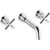 Bristan Cruzar - Miscelatore a 3 fori per lavabo, montaggio a parete, con funzione di risparmio idrico, finitura cromata