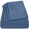 Sweet Home Collection 1500 Supreme Collection, set di lenzuola per letto singolo, 4 pezzi, in microfibra spazzolata fine, con tasca profonda, 1 federa extra, per letto matrimoniale, colore: denim