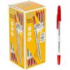 Ritria Penne Rosse a Sfera - Confezione da 50 Penne - Punta 1mm con Cappuccio - Box Penne a Sfera per Ufficio, Scuola e Casa, Tratto Scorrevole, Lunga Durata (Rosso)