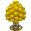 sicilia bedda - Pigna Siciliana in Ceramica di Caltagirone - Piede Decorato - 100% Artigianato Siciliano (Altezza 12 Centimetri, GIALLO)