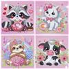ZephyrHome 4 Pezzi Diamond Painting Bambini Kit Completo, 5D DIY Pittura Diamante, Carino Animali, Disegni con Perline da Attaccare, Hobby Creativo per Adulti e Bambini, Decorazioni Casa e Regalo (15x15 cm)