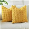 JOTOM Set Di 2 Fodere In Velluto a coste Morbido Solido Fodere Di Cuscino Decorativo Cuscino Fodere Per Cuscini Da Letto Per La Decorazione Della Casa Per Divano Camera Da Letto 40x40cm(Senape Gialla)