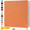 Semfalbuums Album Fotografico Autoadesivo Scrapbook 33x32 CM, 40 Pagine Arancia | Album Portafoto Personalizzabile in Lino Photo Album Fotolibro Ricordi Nascita Matrimonio Journal Guest Book Travel