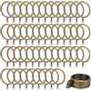 JOIKIT 100 anelli per tende in ottone, diametro interno 38 mm, anelli per tende in metallo con clip, anelli per tende in ottone con gancio, per finestre