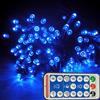 RunQiao Filo di luci a energia solare per esterni, impermeabile, 50 m, 500 LED, per alberi, patio, recinzioni, feste di nozze, 8 modalità con telecomando, ricarica USB