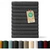 Blumtal Asciugamani Bagno, Asciugamani Viso Super Assorbenti, 100% Cotone Certificato Oeko-Tex 100, 12 Salviette Viso (30x30cm), Antracite