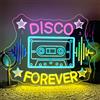 ineonlife Disco Forever Scritte Neon,Disco Scritta Led,Insegne Luminose per Decorazione Parete,Scritte Luminose Autoradio per Discoteca,Festa a Tema Retro,Bar,Ballo in Maschera,Feste,Camera