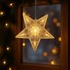 Ideen mit Herz Stella LED con riflessione delle lenti, per interni, 14,6 cm x 14 cm, 10 LED in bianco caldo, trasparente, 2 pezzi, con funzione timer, decorazione per finestre di Natale