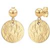 Elli Orecchini Donne Orecchini Pendenti Placchetta Martellata Vintage Look Antico in Argento Sterlino 925