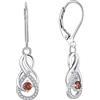 starchenie Starnny Orecchini Donna Argento 925,Orecchini Infinito with 3A Zirconia Cubica Gennaio Birthstone Colore Granato Color con Placcato in oro Bianco Regali di Gioielli per Donna