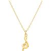Sofia Milani - Collana da Donna in Argento 925 - Placcata in Oro - Ciondolo a Musica Chiave di Violino - N0631