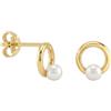 SOFIA MILANI - Orecchini da Donna in Argento 925 - Placcati in Oro - Orecchino a Perno a Cerchio Perla - E1615