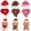 WEITAPYT Costume Natalizio per Gatti Cani, 6pcs Cappello di Natale e sciarpa, Cappello Natalizio per Cani Gatto con Sciarpa, Abbigliamento Adatto a Gatti e Cane di Piccola e Media Taglia (A)
