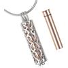 UICCVOKK Collana di urna cuore per cenere in acciaio inox souvenir personalizzato medaglioni Memorial supporto per animali umani cremazione gioielli con cilindro di fiore cavo