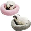 Docache Set da 2 lettini coccolosi per piccoli animali - 14/20 cm, nido morbido e soffice in peluche per criceti, porcellini d'India, ricci & Co - lavabile (Rosa e grigio, L)