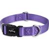 Hyhug Tinta unita Classico regolare Collo pesante per cani di taglia media di taglia piccola, regolazione del design unica. Scivolo in triglide (fibbia). (Medio M, Ultra violetti)