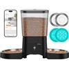 HoneyGuaridan Distributore Automatico Cibo Gatti WiFi 2.4G/5G con 4 Ciotole