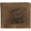 Greenburry Wallet Leather Deer Embossed with ID Card Holder Vintage Brown Men's, marrone, außen: ca. 12,0 x 10,0 x 2,5 cm