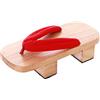 Kawaii-Story K-G-20-2 Rosso Legno Chiaro Giappone Geta Donna Sandalo con Tabi Kimono Geisha Kendo Samurai, Colore: rosso, 38 EU Larga