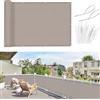 Sunnylaxx Frangivisto Balcone per Protezione 80x400 cm,Schermo Privacy,Recinzione Copertura per Privacy Balcone PES,per Balcone Giardino terrazza,con Occhielli e Fascetta, Taupe