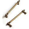 BEILEIOU Maniglie per mobili in ottone antico in lega di zinco - Maniglie per cassetti vintage classiche da 128 mm per armadio da cucina, bagno, cassettiera (5, ottone antico, centri foro 128 mm)