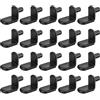 QUARKZMAN 25 Pezzi Supporti per Mensole 6mm 1/4 per Forniture Colore Nero | Supporto a Forma di L per Mensole, con Guarnizione in Gomma, di Mobili