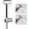WRKMH Doccetta per Bidet Cromo Spruzzatore per Bidet Ottone Idroscopino per WC, con Spruzzatore a Doppia Funzione in Ottone, 1.2M Tubo Doccia, Staffa