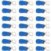 Mintice 100 Pezzi Blu Anello di Rame Connettore Terminale Isolato 14-16 Ga AWG Filo Crimpare Kit Cavo Connettori Elettrico Capocorda Presto M5