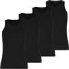 PUMA Canottiera basic da uomo, 100000891, confezione da 4 pezzi, articolo 001, nero, taglia L, - 001 nero., L