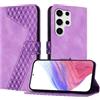 YIRRANZD Custodia per Samsung Galaxy S25 Ultra, Cover a Libro in Pelle PU con Slot Cart e Silicone TPU Bumper, Flip Caso Portafoglio Cover per Samsung S25 Ultra (Viola)