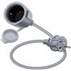 YINGAYOU Prolunga Schuko Corta 16A 250V Prolunga Elettrica Schuko Impermeabile, 2AC IP44, Adatta per Ambienti Interni o Esterni (Grigio, 0.5 m)