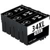 Supply Guy 3 cartucce compatibili con Epson 34XL / 34 XL per WF-3700 WF-3720dw WF-3720dwf WF-3720 WF-3725dwf
